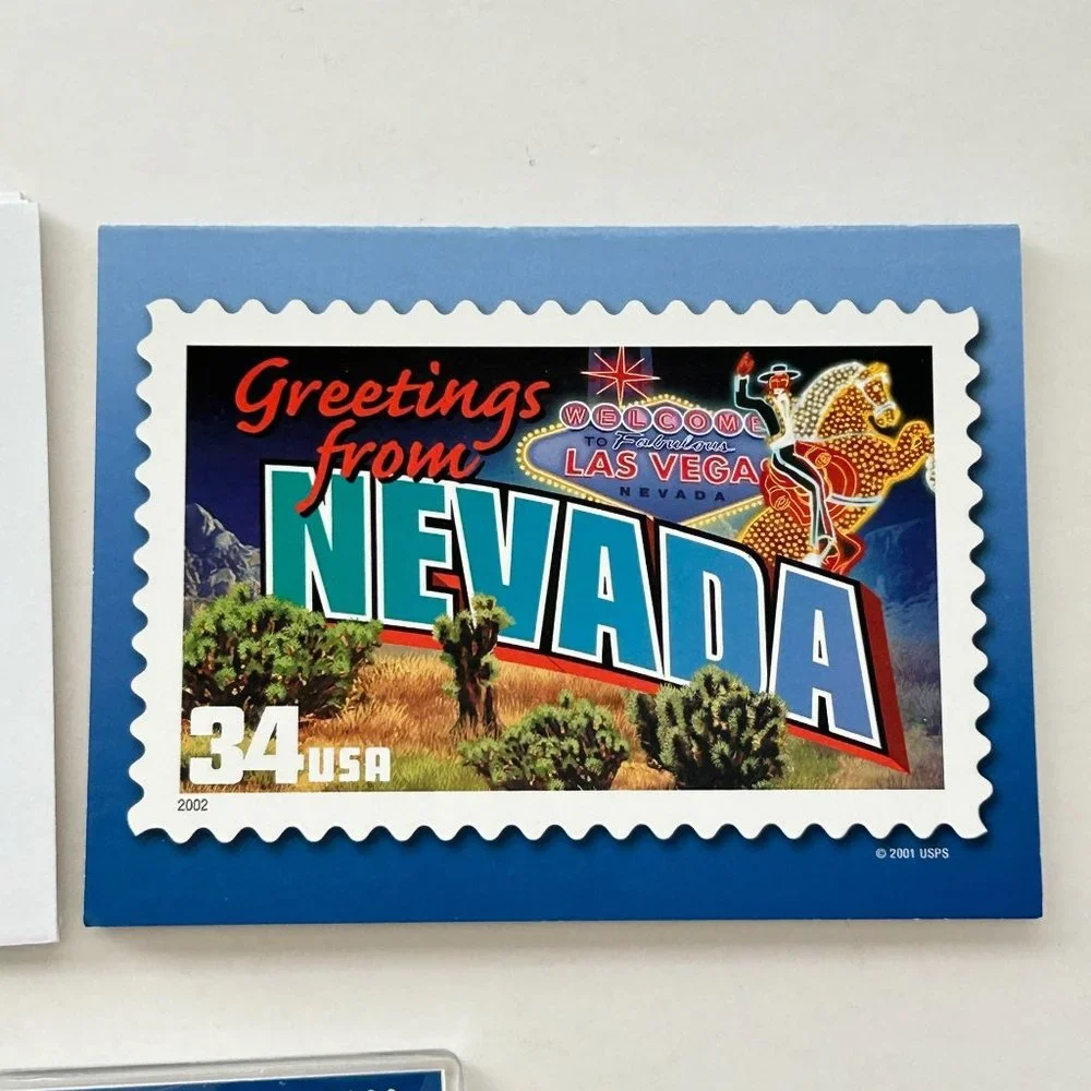 Lot of 5 USPS‎ Greetings from Nevada Stamp Postcard Envelope & Keychain 34 Cent